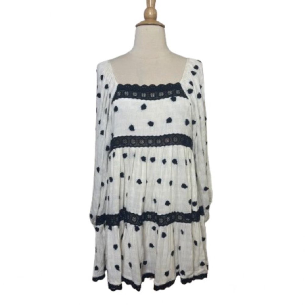 Free People Elegant BoHo White and Black Women's Dress